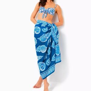 Brand New Lilly Pulitzer Sharol Pareo Cover-Up Barton Blue Shell Of A Good Time
